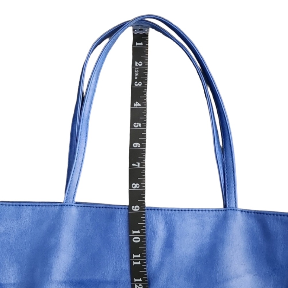 BCBG Cobalt Blue Shoulder Bag Purse Shopper Vegan Oversized Tote BCBGeneration - Picture 13 of 15
